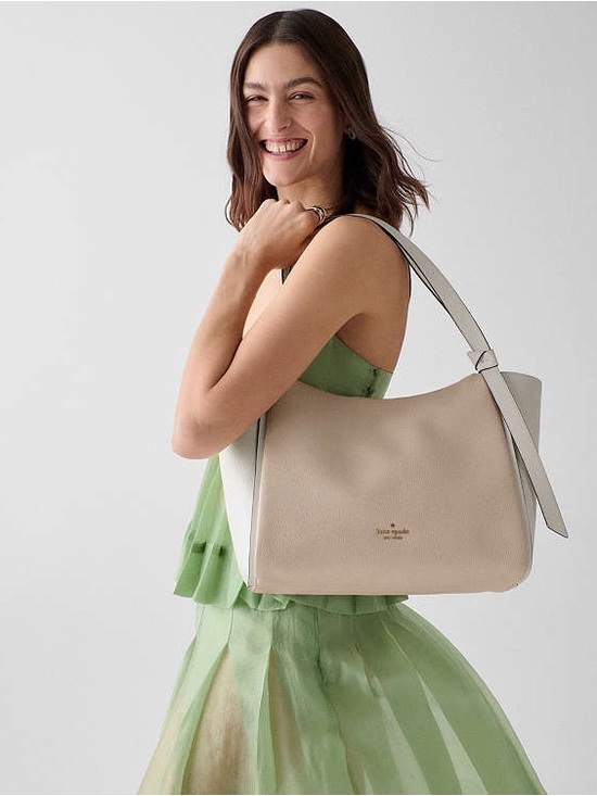 Kate Spade Knott Pebbled Leather Large Tote Bag Light Cream Multi main image 3